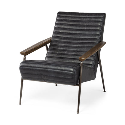 The Winyah – Black & Brown Faux Leather Lounge Chair