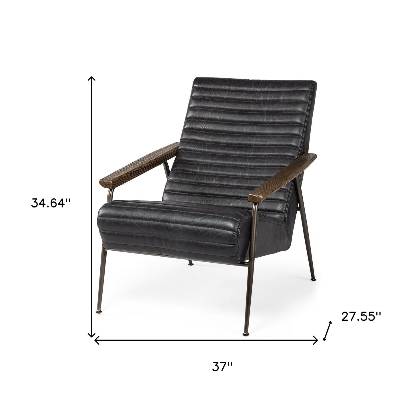 The Winyah – Black & Brown Faux Leather Lounge Chair