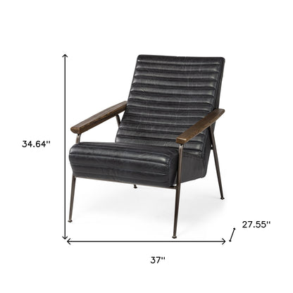The Winyah – Black & Brown Faux Leather Lounge Chair