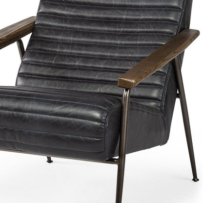 The Winyah – Black & Brown Faux Leather Lounge Chair
