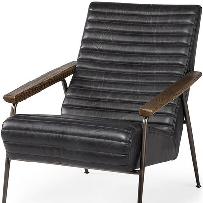 The Winyah – Black & Brown Faux Leather Lounge Chair