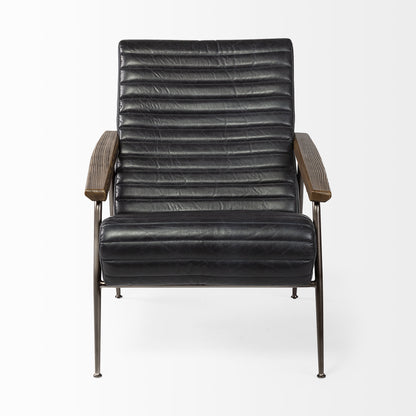 The Winyah – Black & Brown Faux Leather Lounge Chair
