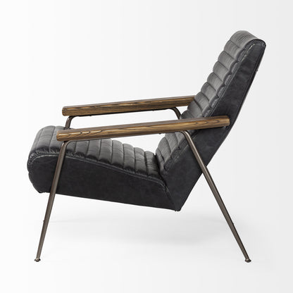 The Winyah – Black & Brown Faux Leather Lounge Chair