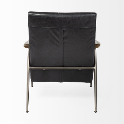 The Winyah – Black & Brown Faux Leather Lounge Chair