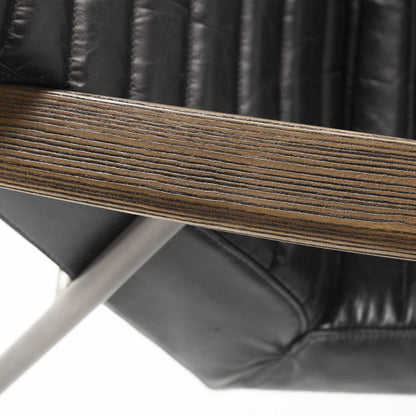 The Winyah – Black & Brown Faux Leather Lounge Chair