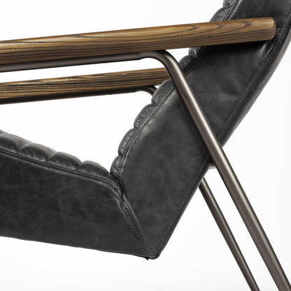 The Winyah – Black & Brown Faux Leather Lounge Chair