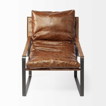 The Santee – Brown & Black Leather Distressed Lounge Chair