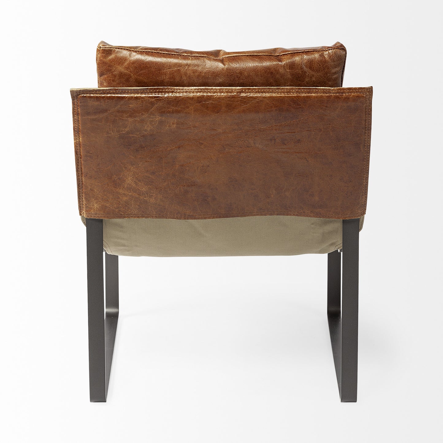 The Santee – Brown & Black Leather Distressed Lounge Chair