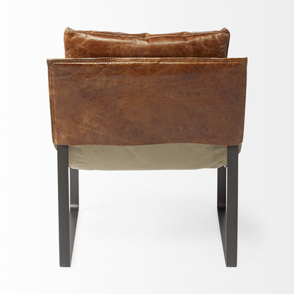 The Santee – Brown & Black Leather Distressed Lounge Chair