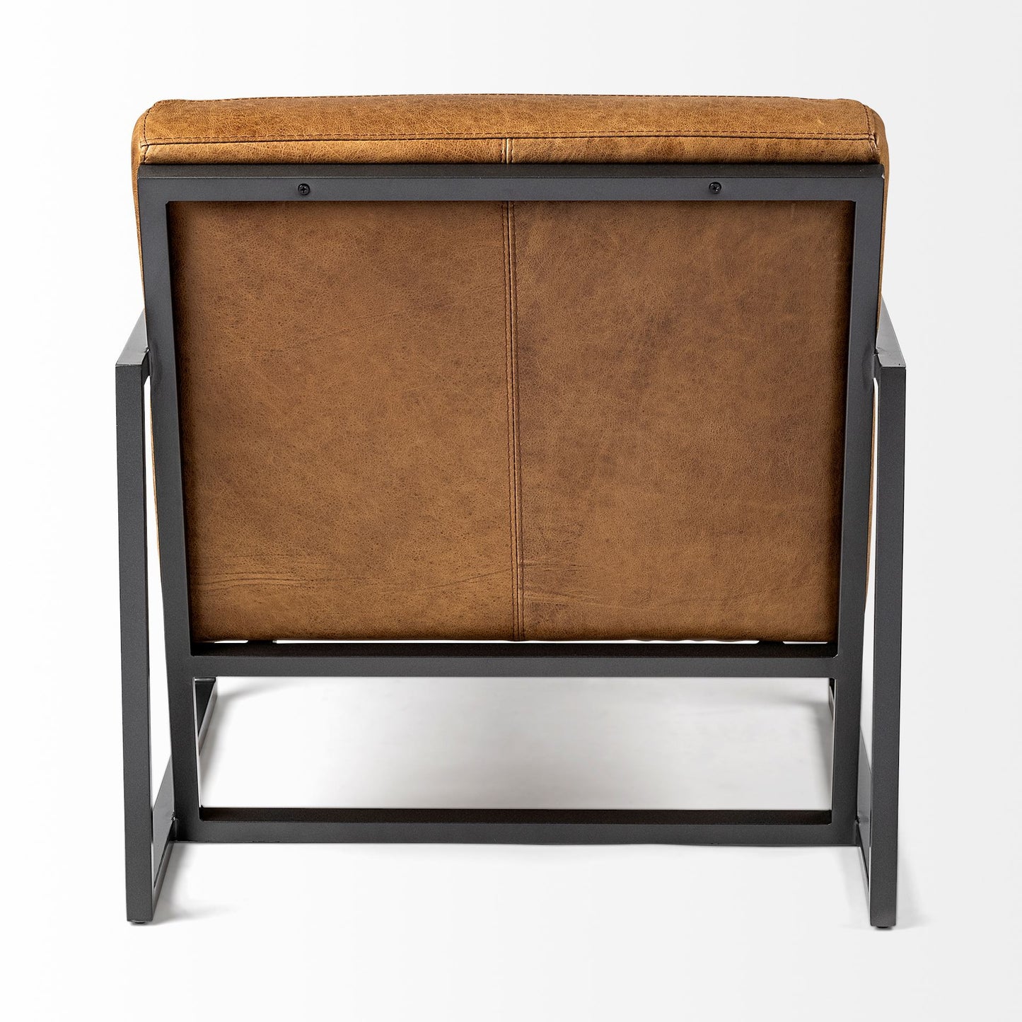 The Hartwell – Brown & Black Faux Leather Distressed Arm Chair