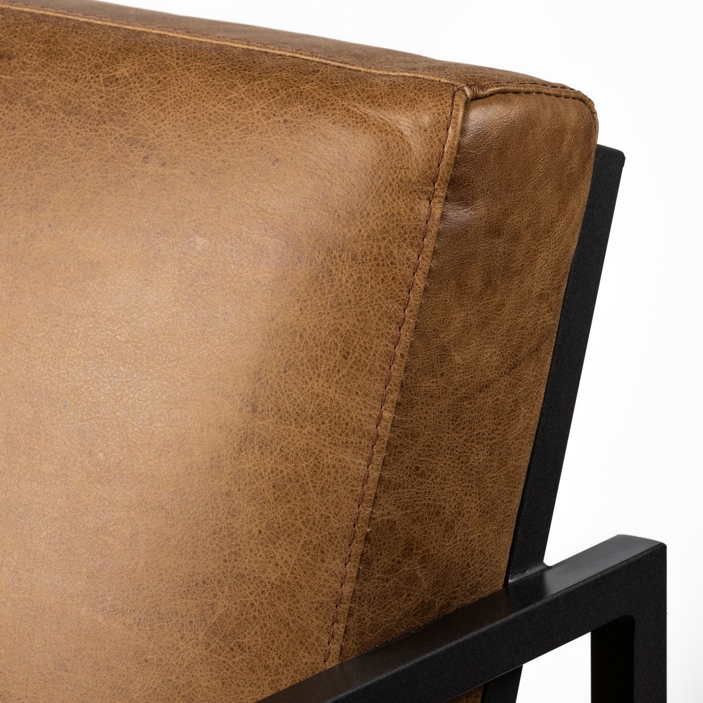 The Hartwell – Brown & Black Faux Leather Distressed Arm Chair