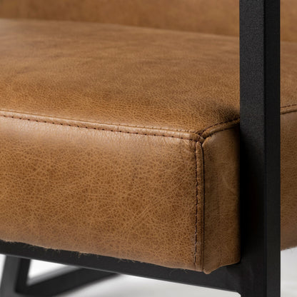 The Hartwell – Brown & Black Faux Leather Distressed Arm Chair