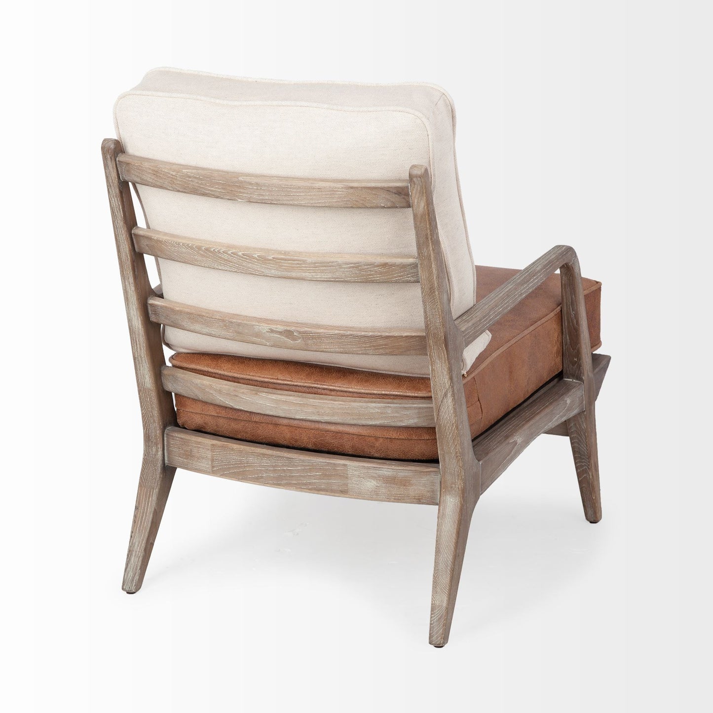 The Harleston – Beige & Brown Leather Arm Chair