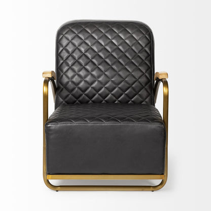 The Edisto – Black & Gold Leather Lounge Chair