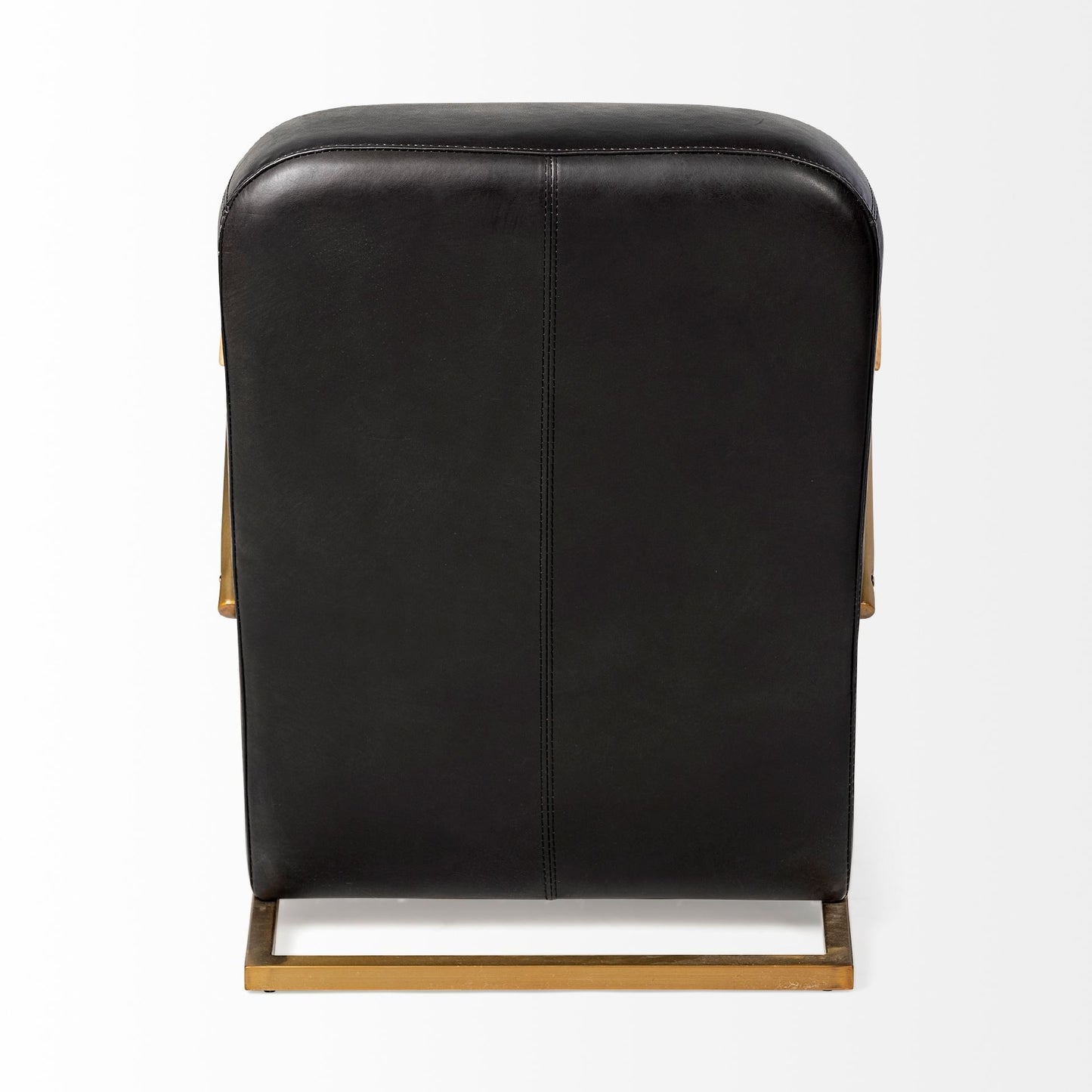 The Edisto – Black & Gold Leather Lounge Chair