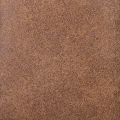 The Britton – Brown & Black Faux Leather Accent Chair with Toss Pillow
