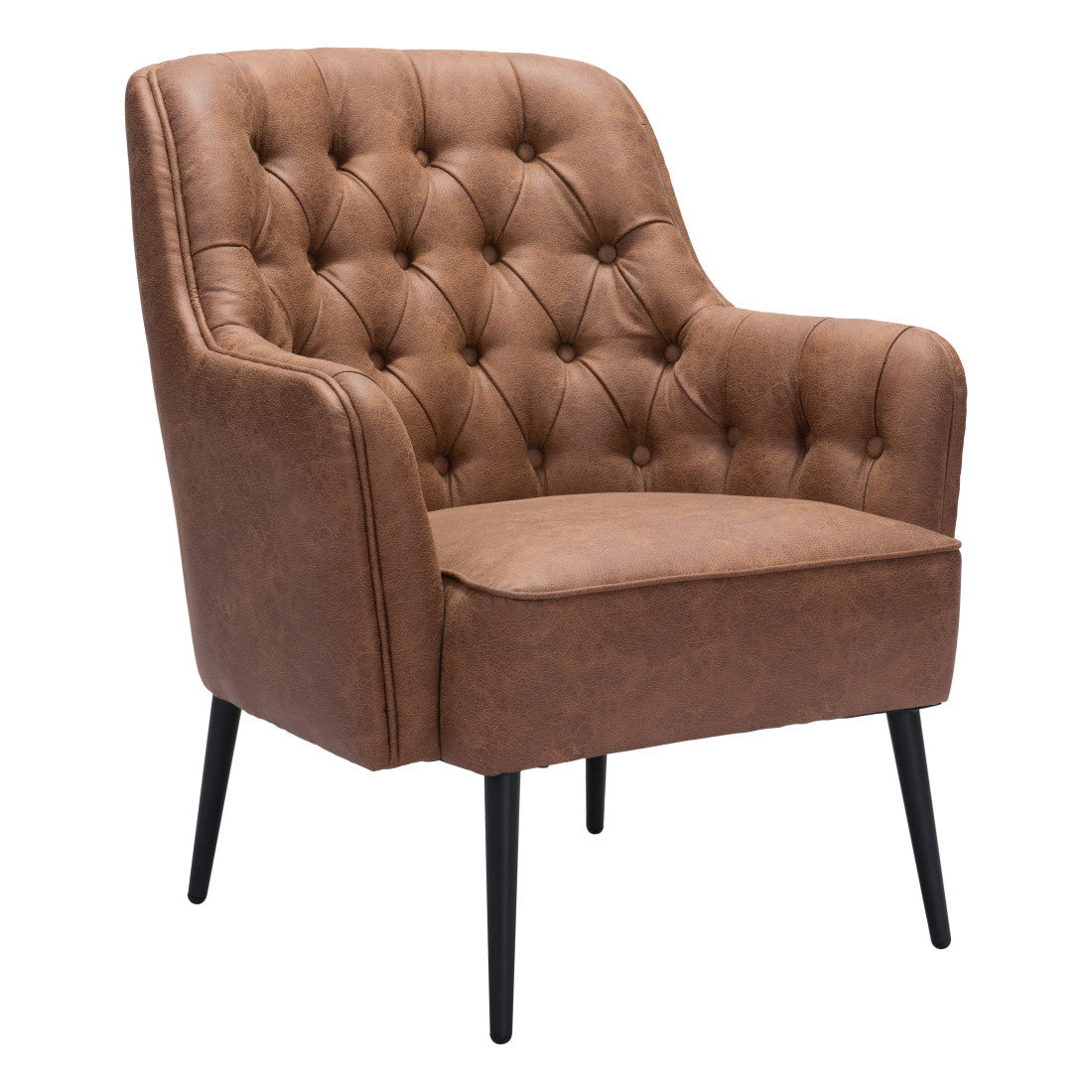 The Kensington – Brown Faux Leather Chesterfield Chair