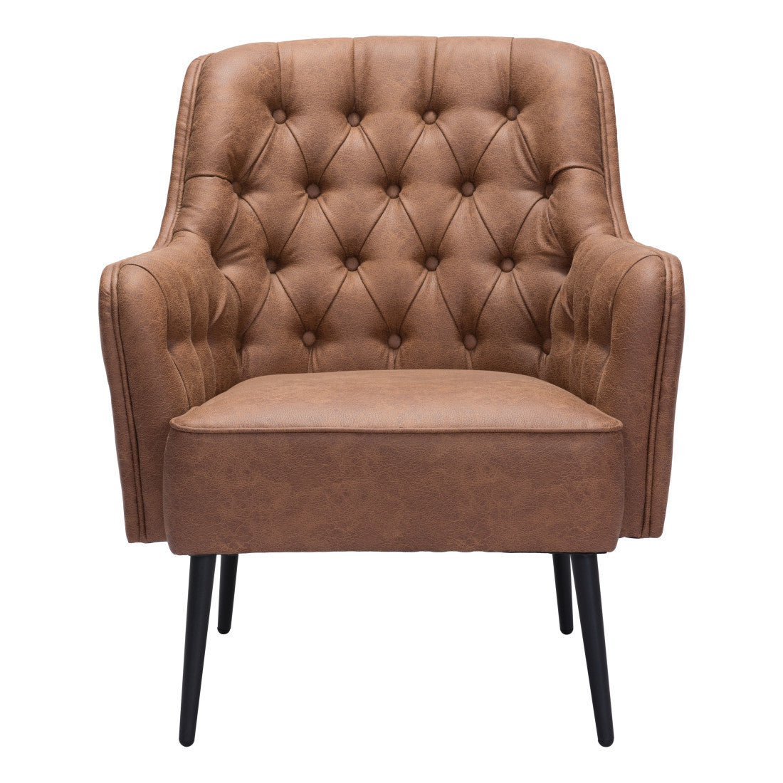 The Kensington – Brown Faux Leather Chesterfield Chair