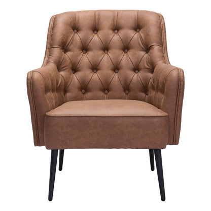 The Kensington – Brown Faux Leather Chesterfield Chair
