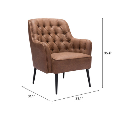 The Kensington – Brown Faux Leather Chesterfield Chair