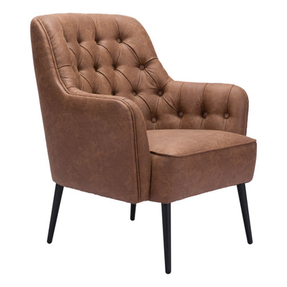 The Kensington – Brown Faux Leather Chesterfield Chair