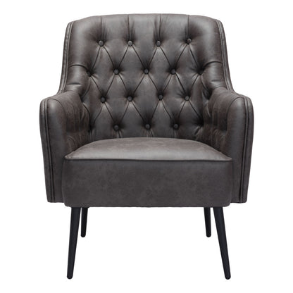 The Arden – Black Faux Leather Chesterfield Chair