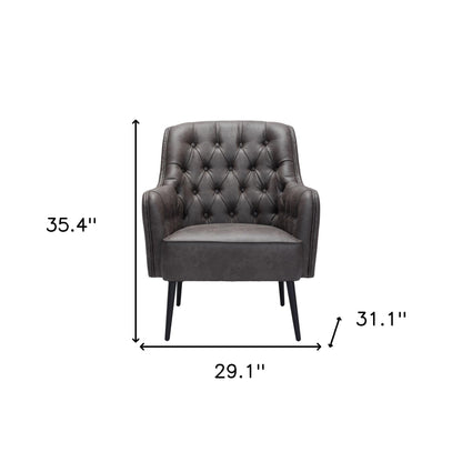 The Arden – Black Faux Leather Chesterfield Chair
