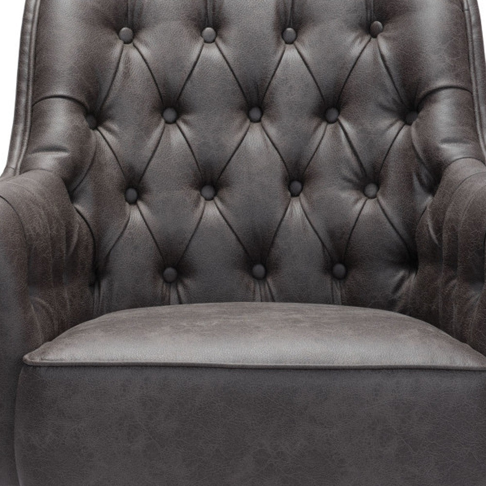 The Arden – Black Faux Leather Chesterfield Chair