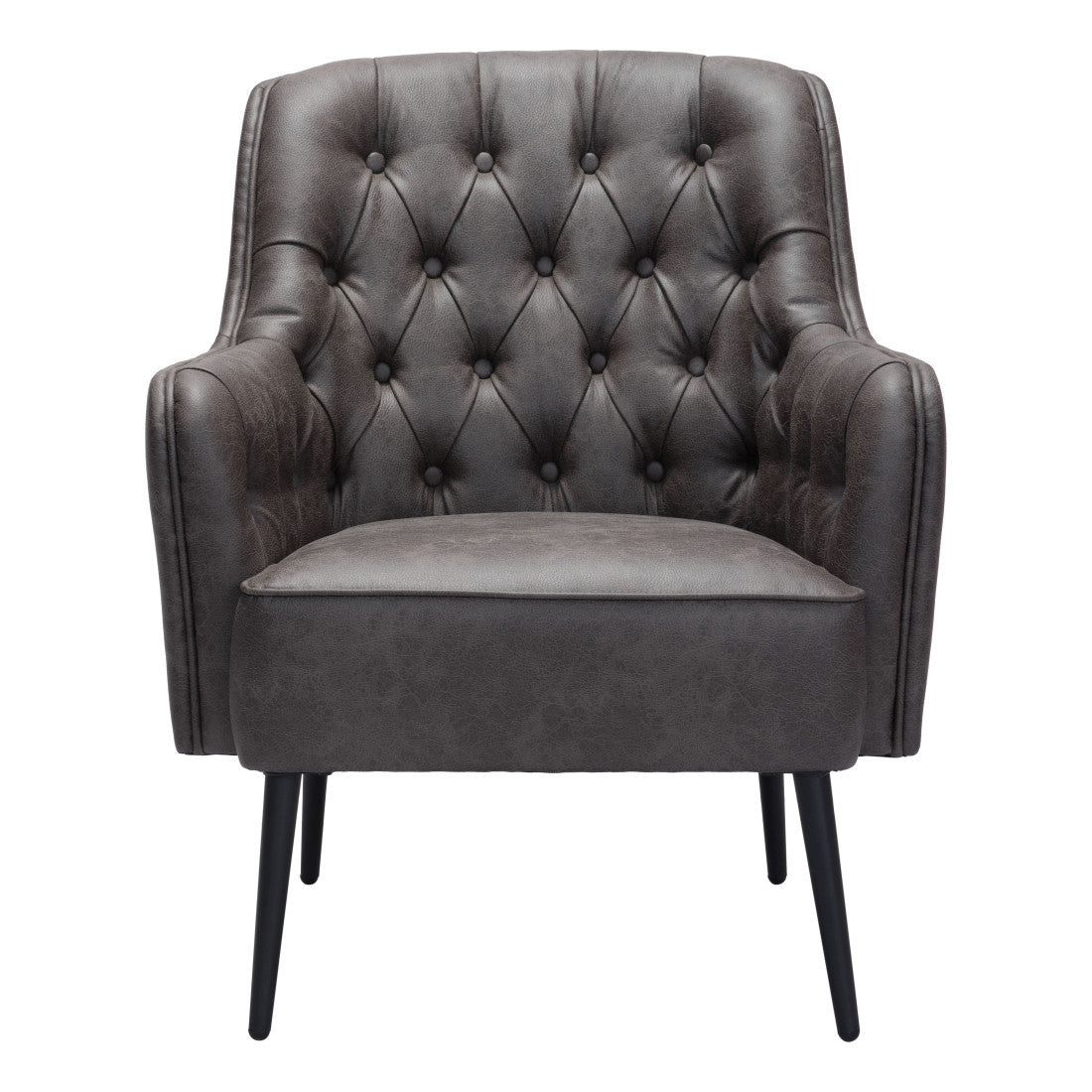 The Arden – Black Faux Leather Chesterfield Chair
