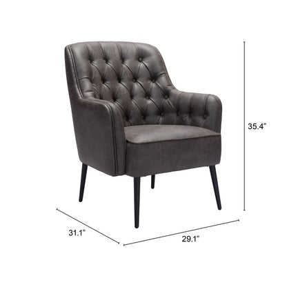 The Arden – Black Faux Leather Chesterfield Chair