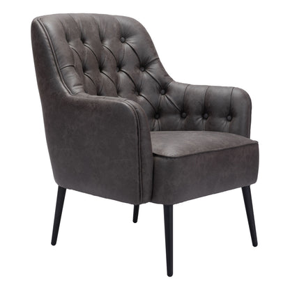 The Arden – Black Faux Leather Chesterfield Chair