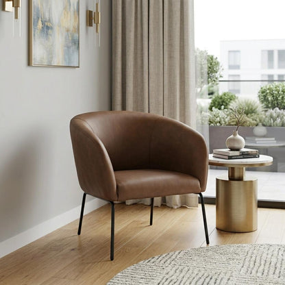 The Mercy – Brown & Black Faux Leather Club Chair