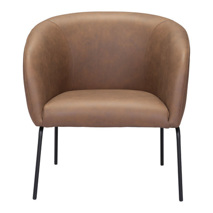The Mercy – Brown & Black Faux Leather Club Chair