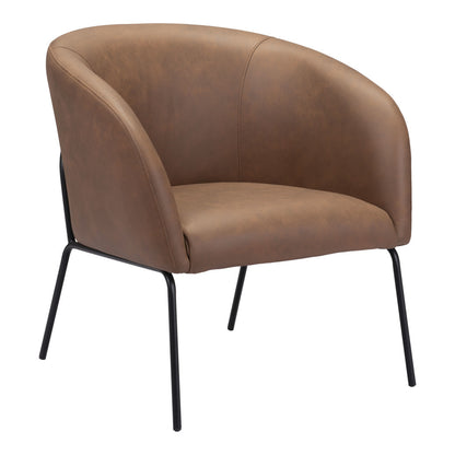 The Mercy – Brown & Black Faux Leather Club Chair