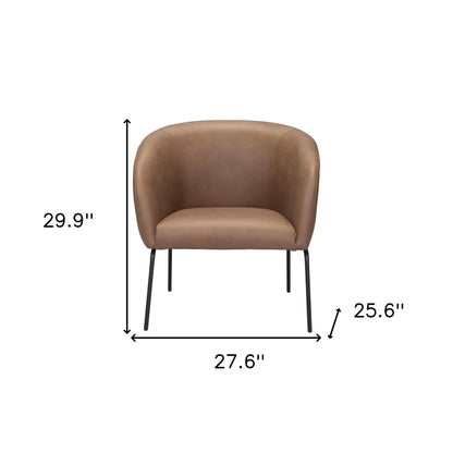 The Mercy – Brown & Black Faux Leather Club Chair