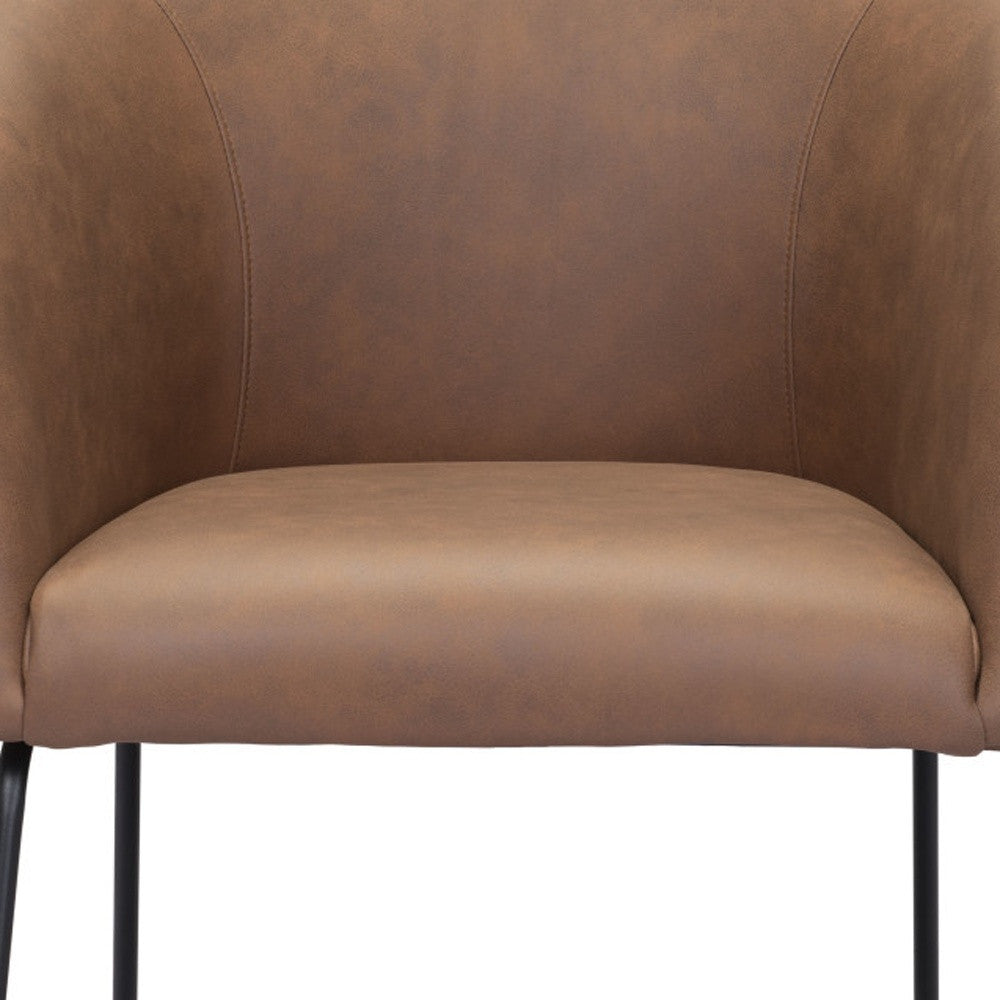 The Mercy – Brown & Black Faux Leather Club Chair