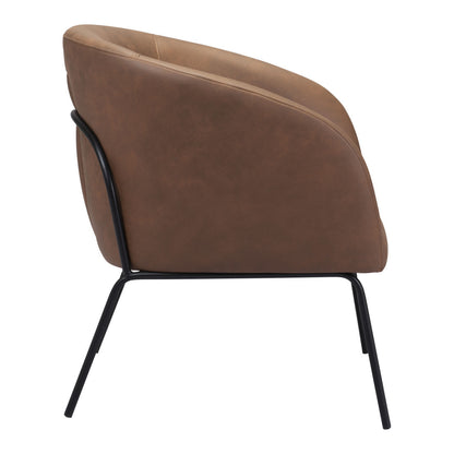 The Mercy – Brown & Black Faux Leather Club Chair