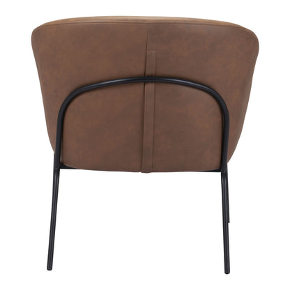 The Mercy – Brown & Black Faux Leather Club Chair