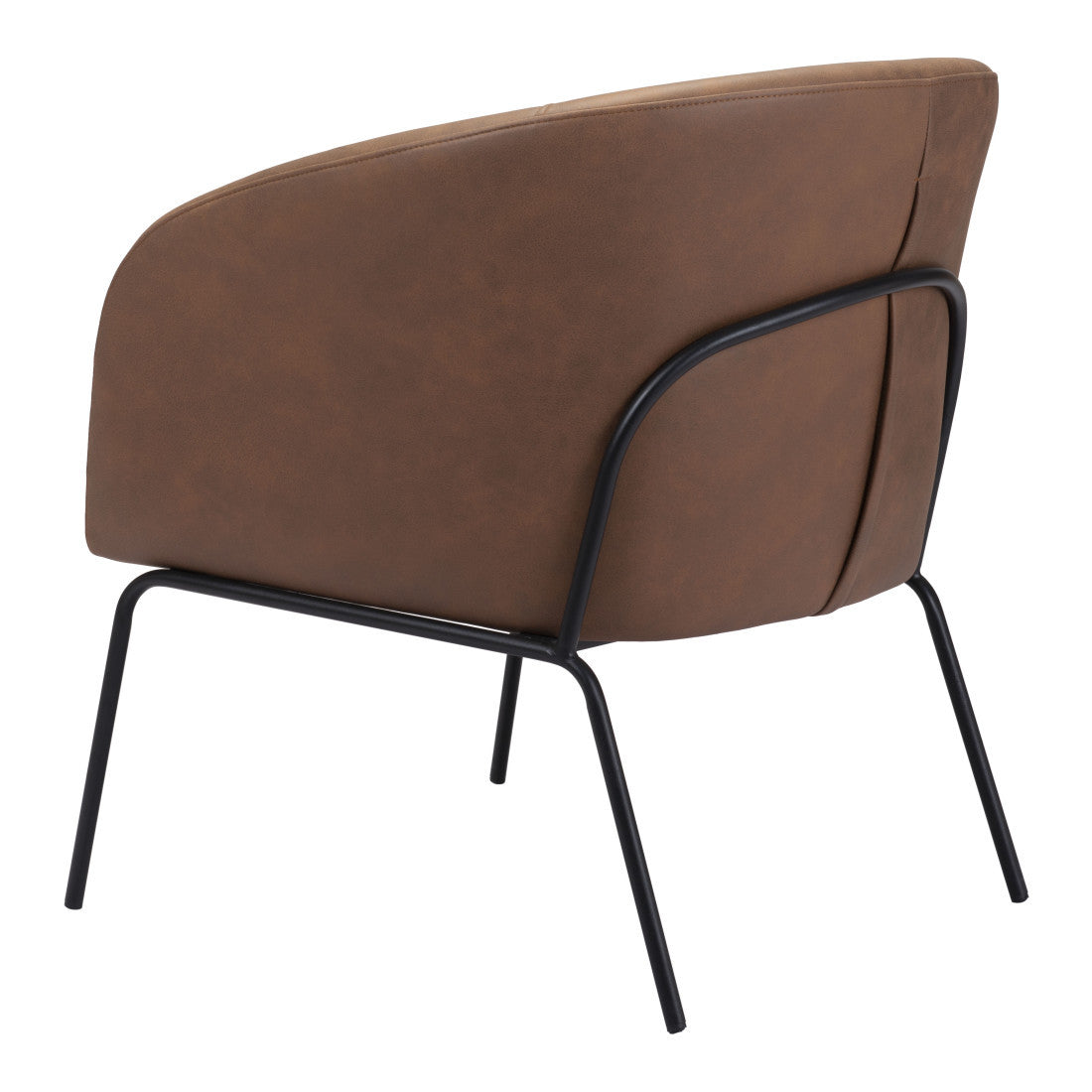 The Mercy – Brown & Black Faux Leather Club Chair