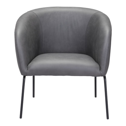 The Kamden – Gray & Black Faux Leather Club Chair