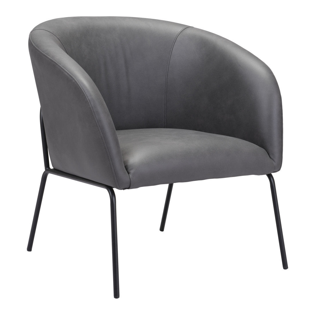 The Kamden – Gray & Black Faux Leather Club Chair