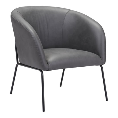 The Kamden – Gray & Black Faux Leather Club Chair