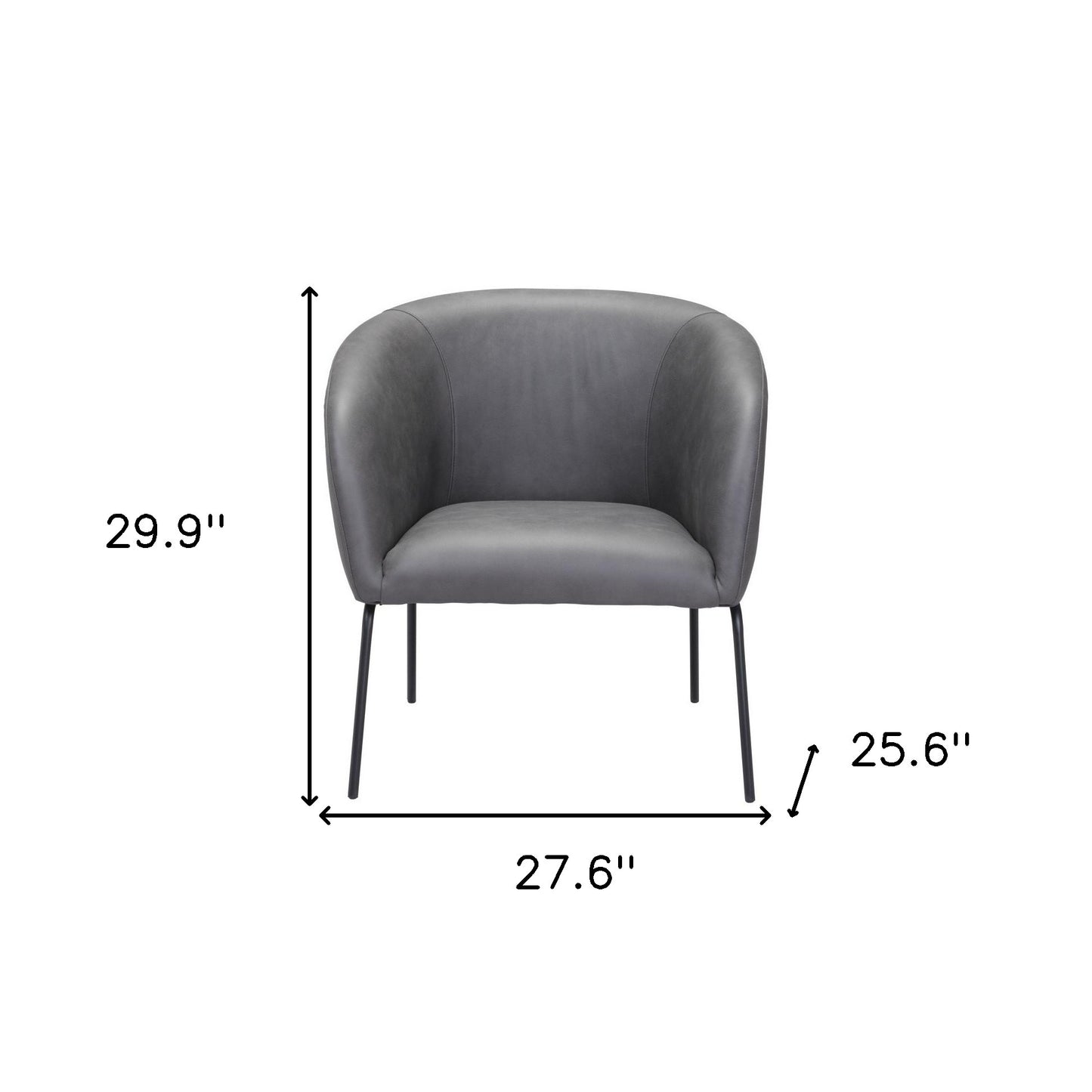 The Kamden – Gray & Black Faux Leather Club Chair