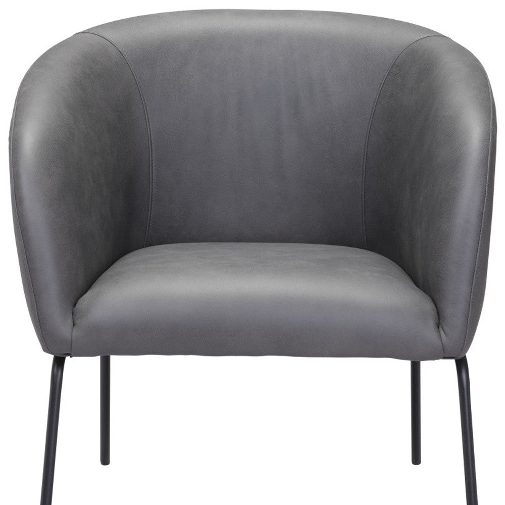 The Kamden – Gray & Black Faux Leather Club Chair
