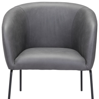 The Kamden – Gray & Black Faux Leather Club Chair