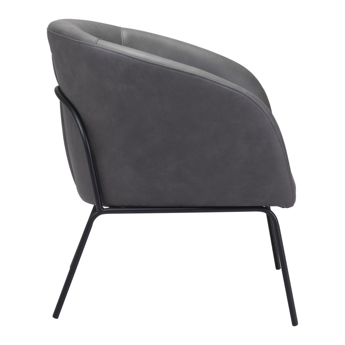 The Kamden – Gray & Black Faux Leather Club Chair