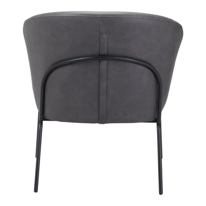 The Kamden – Gray & Black Faux Leather Club Chair