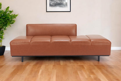 Orion Modern Sofa – Brown Faux Leather