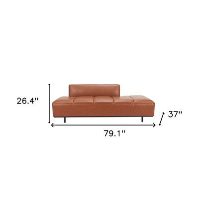 Orion Modern Sofa – Brown Faux Leather
