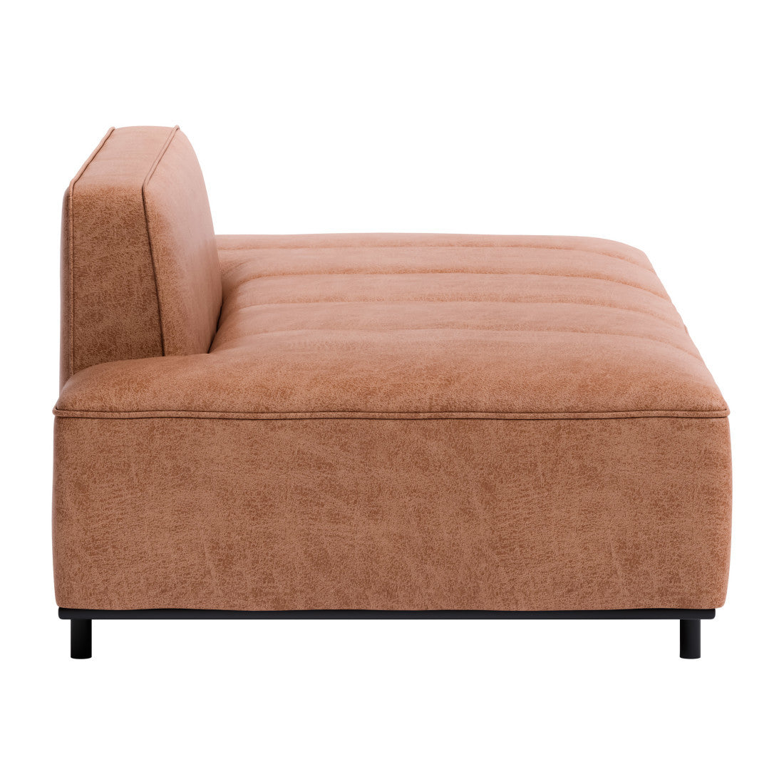 Orion Modern Sofa – Brown Faux Leather